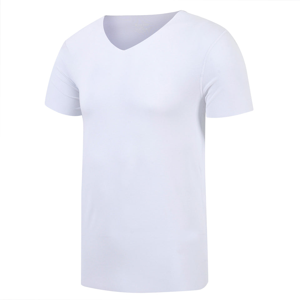 Plain white t-shirt on a white background