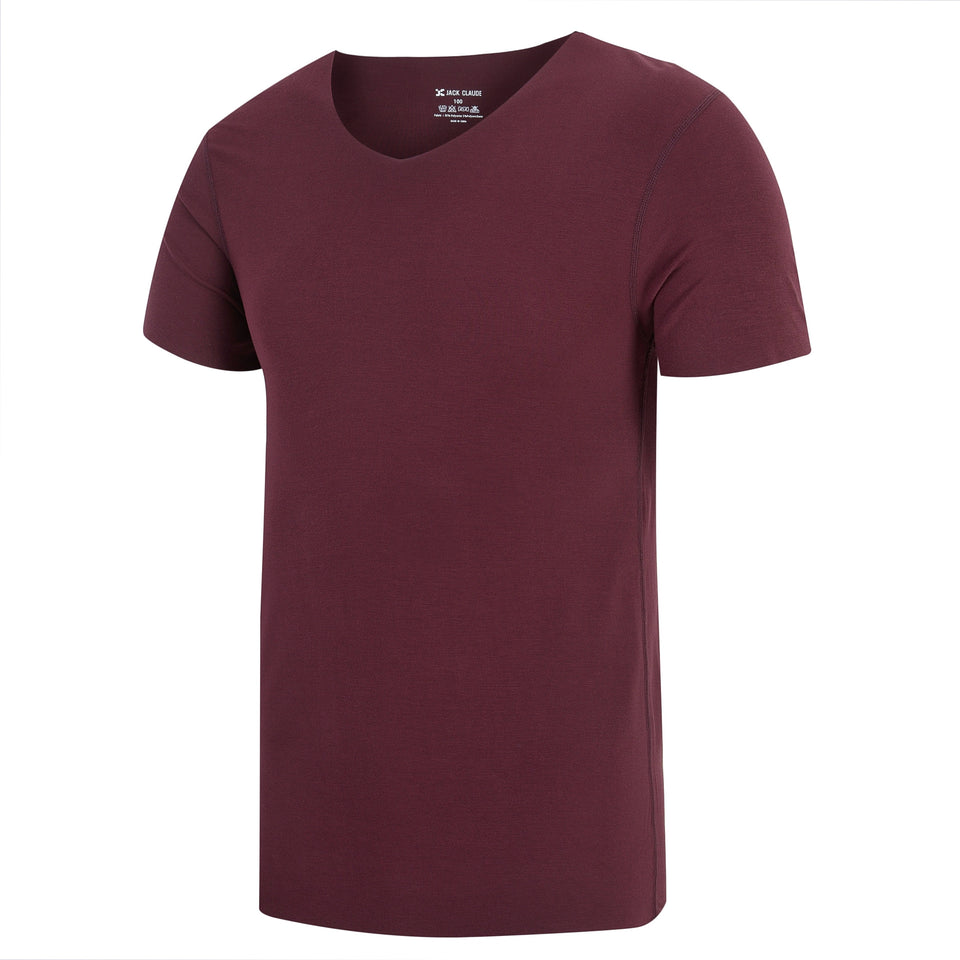 Maroon t-shirt on a white background